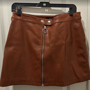 Forever 21 Brown Faux Leather Skirt